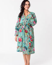 Load image into Gallery viewer, Floressents Kimono&#39;s Multi Floral (Aqua , White, Black, Turquoise)
