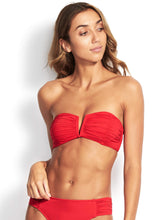 Load image into Gallery viewer, Seafolly Ruched Bandeau Bikini Top (Black) and (Chilli)
