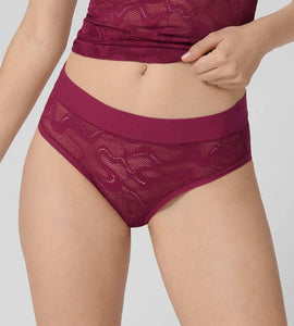 Triumph Sloggi Lace Midi Brief (Black,White,Dark Wine)