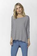 Load image into Gallery viewer, Betty Basics Milan Top (Navy / White stripe)
