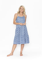 Load image into Gallery viewer, Victoria&#39;s Dream Charvi Tiered Cotton Nightie (Blue) (Mint)
