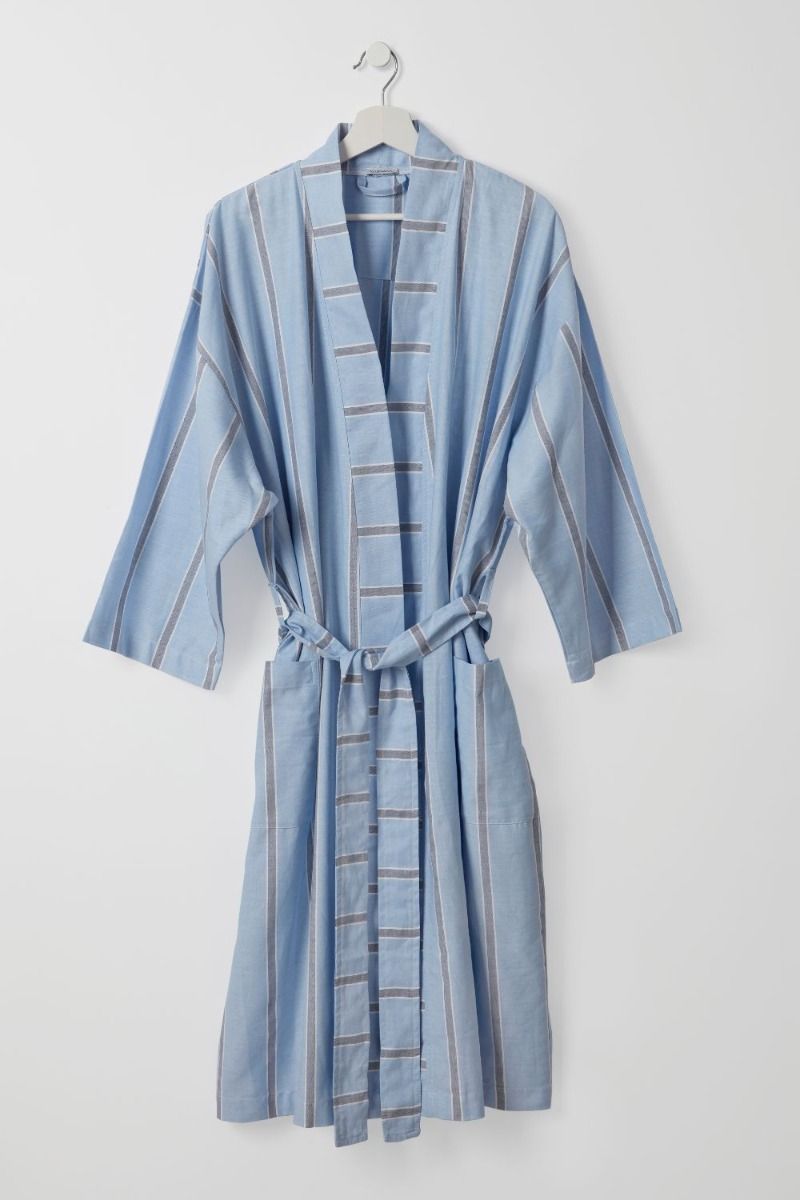 Baksana Harvey Unisex Robe (Blue Stripe)