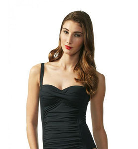 Moontide Contours Twist Tankini  BLACK