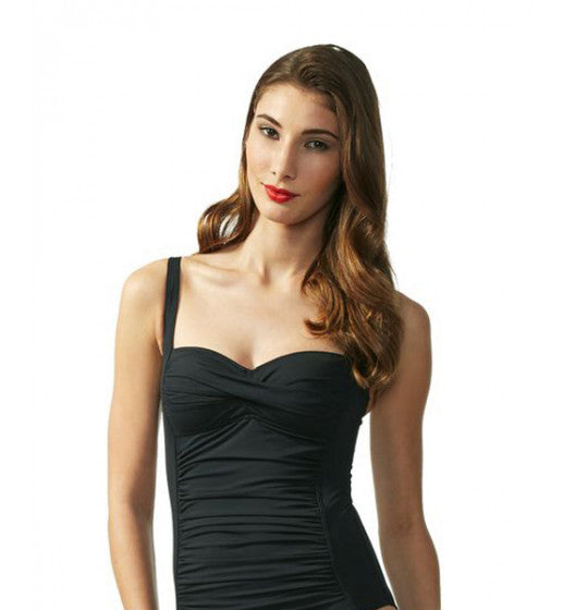 Moontide Contours Twist Tankini  BLACK