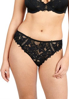 Sans Complexe  Arum Microfiber & Lace Hipster Brief  - Black