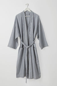 Baksana Luca  Unisex Robe (Blue & White Stripe)
