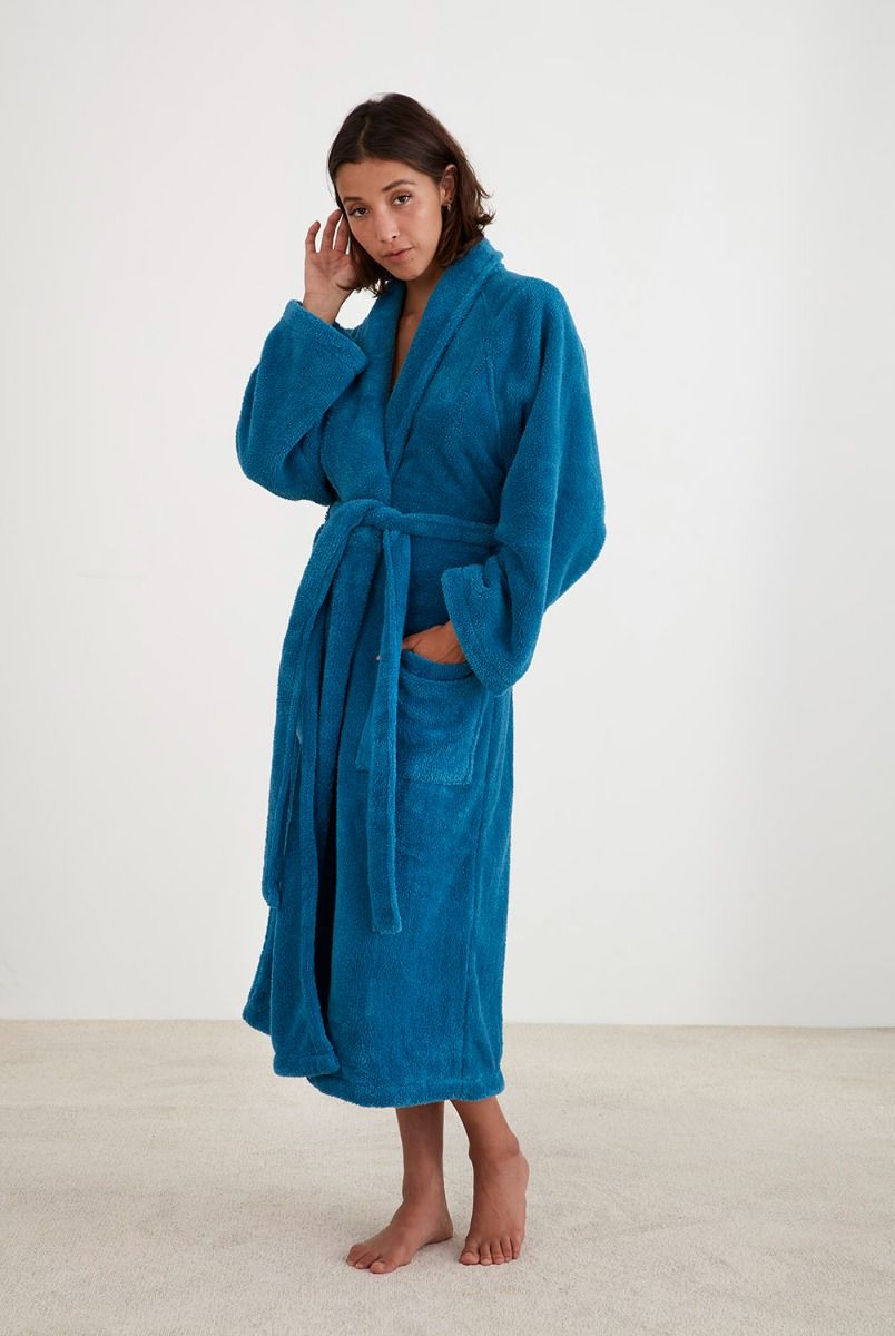 Baksana Manor Robe, WHITE, NIGHT SKY, TURF GREEN, SAXONY BLUE, LIGHT B ...